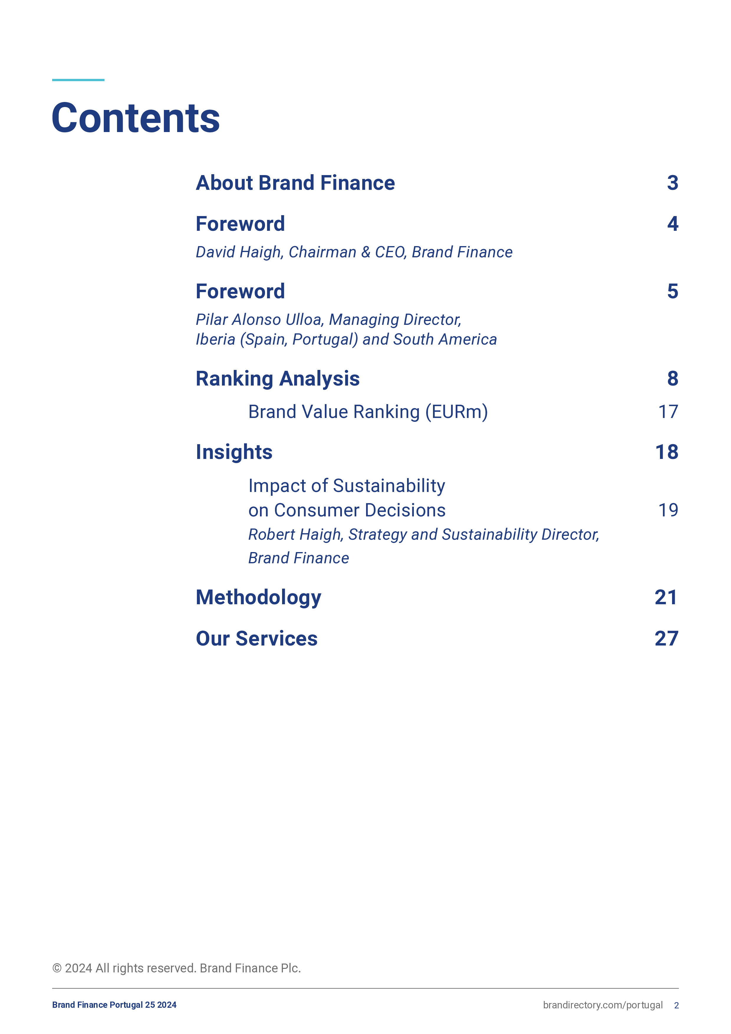 BrandFinance2024年度全球葡萄牙品牌价值25强报告英文版36页